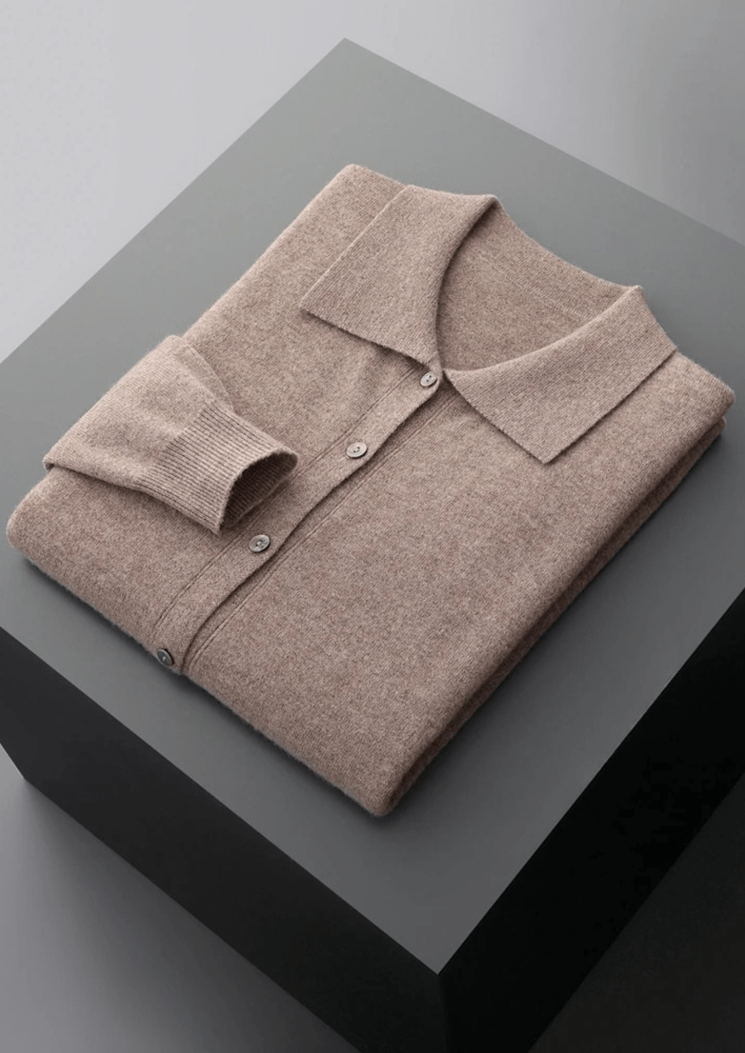 100% CASHMERE POLO CARDIGAN - LORMIER - 