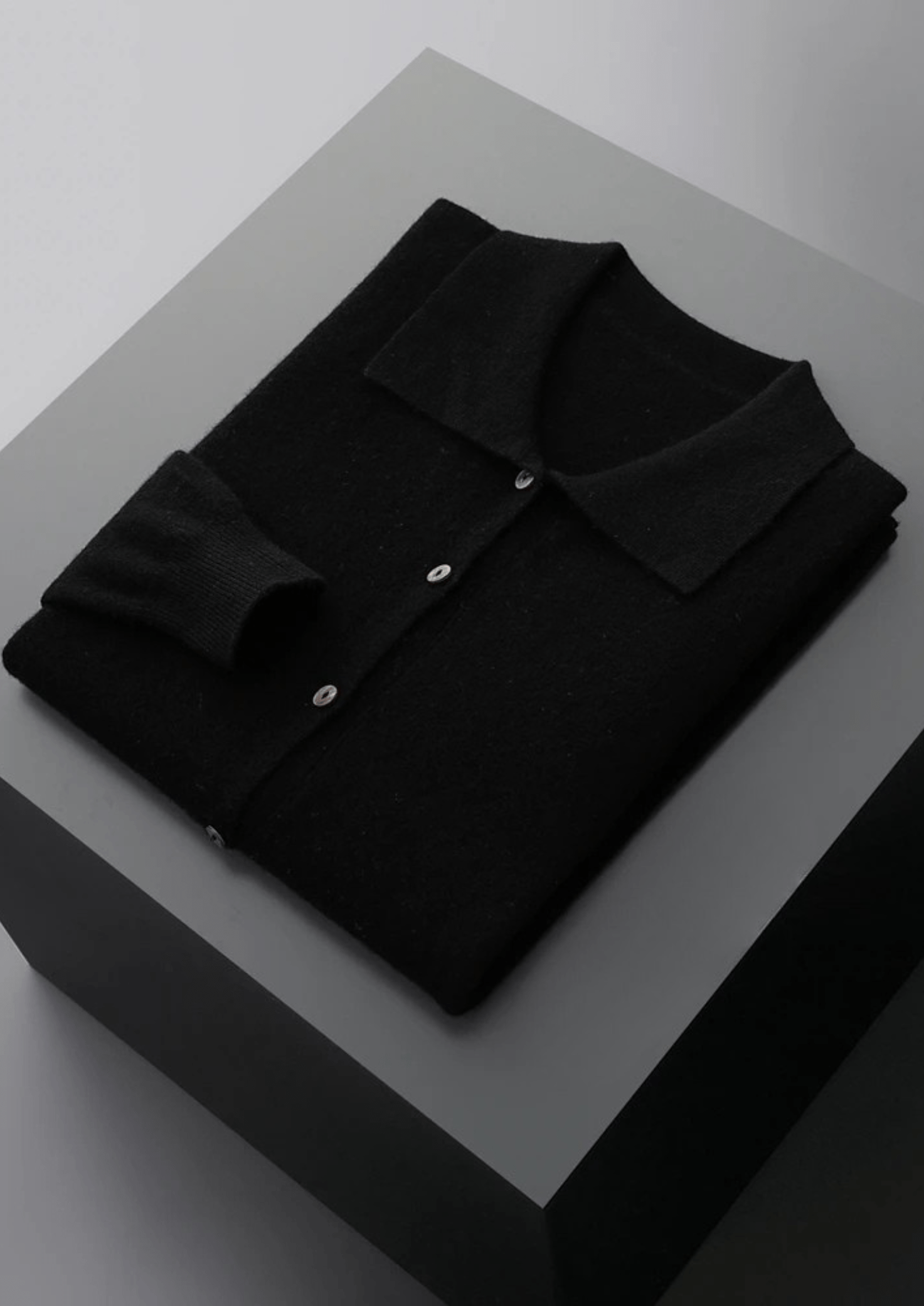 100% CASHMERE POLO CARDIGAN - LORMIER - 