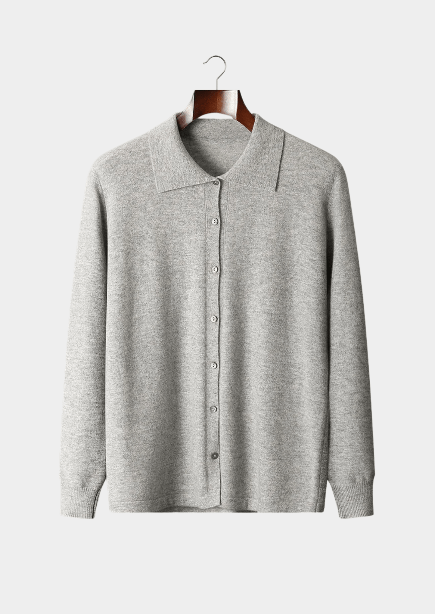 100% CASHMERE POLO CARDIGAN - LORMIER - 