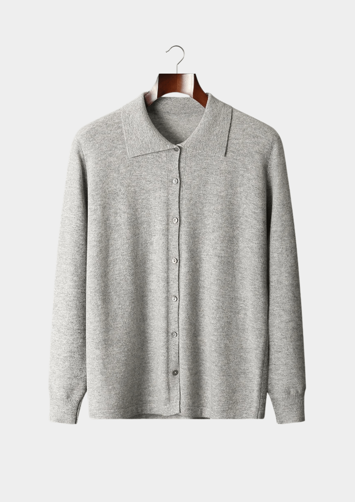 100% CASHMERE POLO CARDIGAN - LORMIER - 