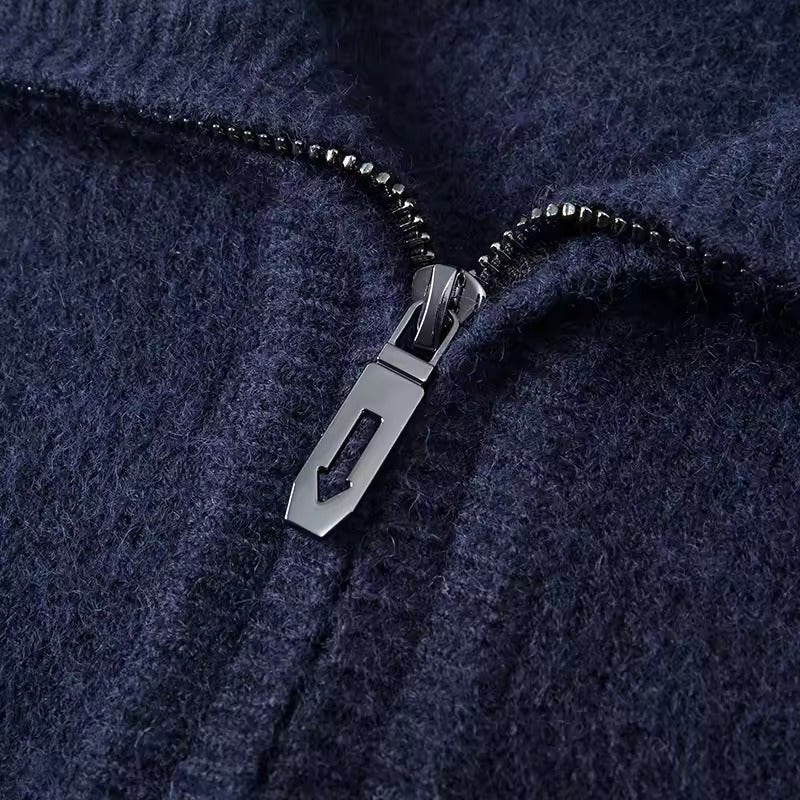 100% CASHMERE QUATER ZIP SWEATER - LORMIER - 