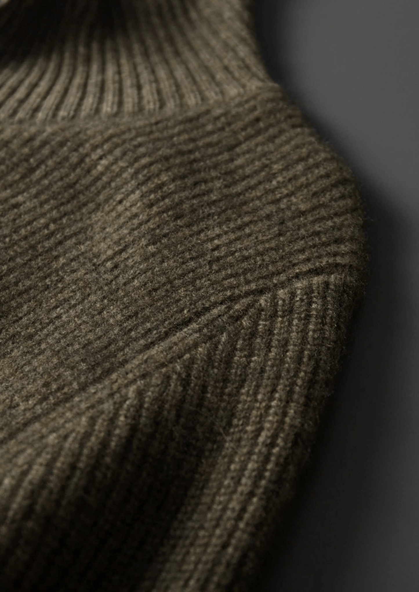 100% CASHMERE RIBBED HIGH COLLAR CARDIGAN - LORMIER - 