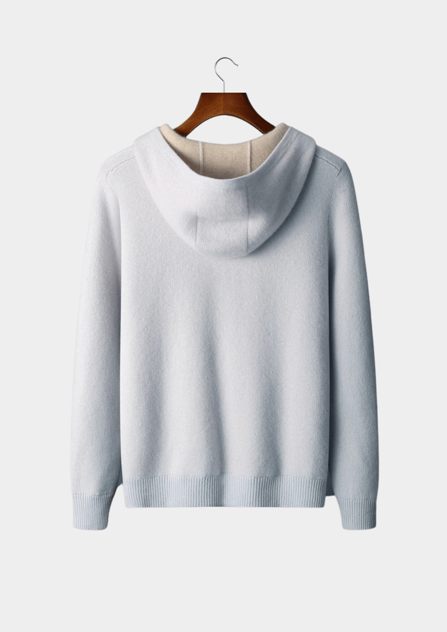 100% CASHMERE TWO - TONE ZIPPER HOODIE - LORMIER - 