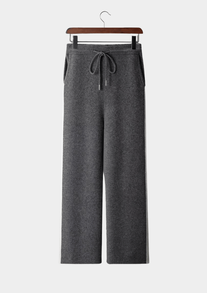 100% CASHMERE WIDE LEISURE TROUSERS - LORMIER - 