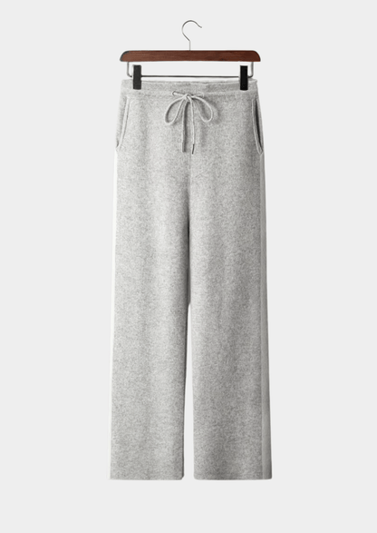 100% CASHMERE WIDE LEISURE TROUSERS - LORMIER - 