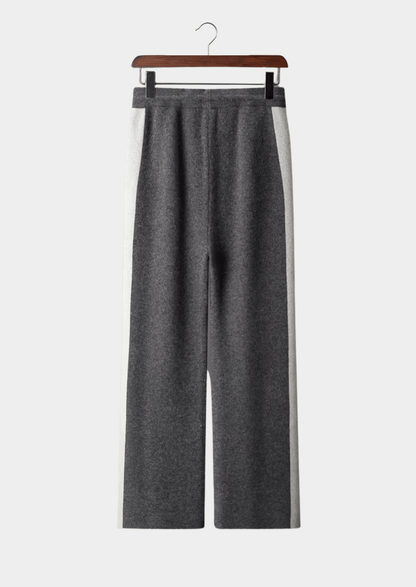 100% CASHMERE WIDE LEISURE TROUSERS - LORMIER - 