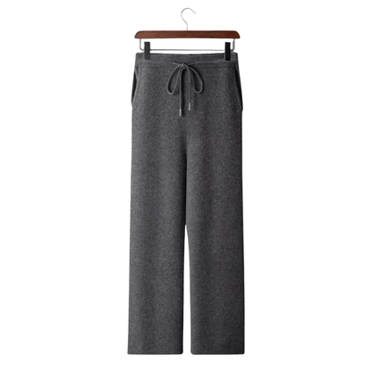 100% CASHMERE WIDE LEISURE TROUSERS - LORMIER - 