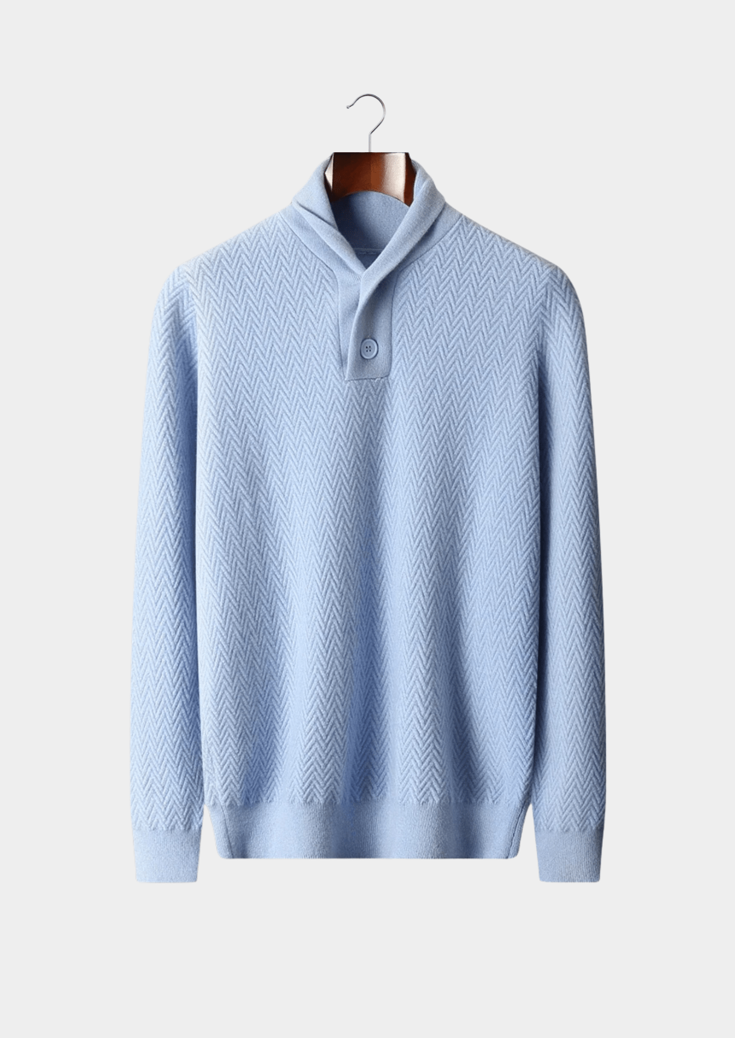 100% CASHMERE ZIGZAG BUTTON SWEATER - LORMIER - 