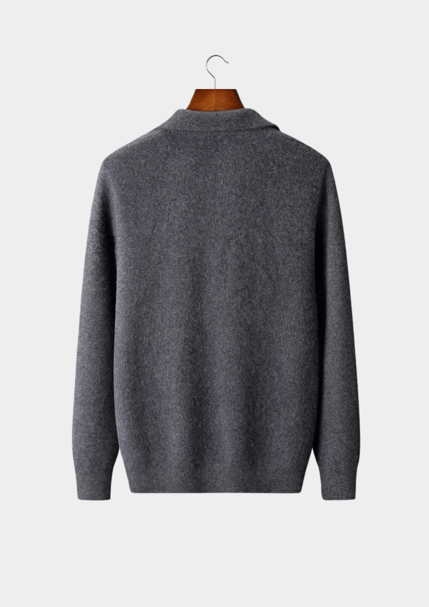 100% CASHMERE ZIP POLO CARDIGAN - LORMIER - 