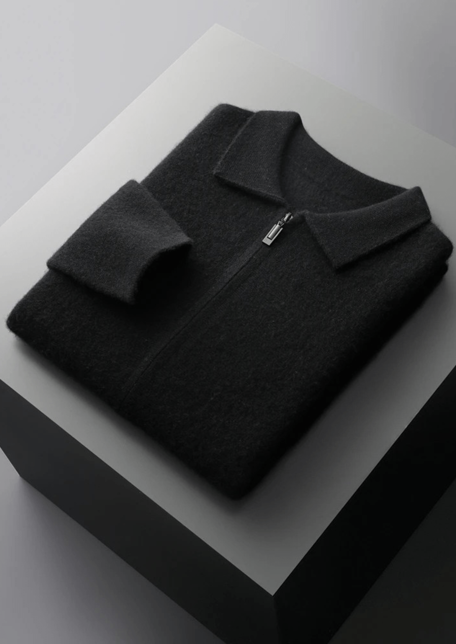 100% CASHMERE ZIPPER CARDIGAN - LORMIER - 