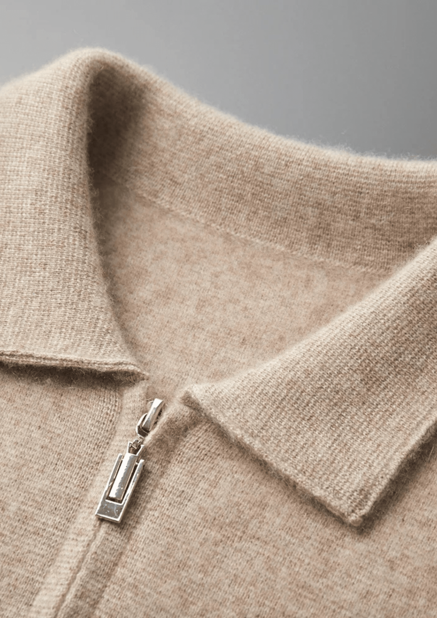 100% CASHMERE ZIPPER CARDIGAN - LORMIER - 