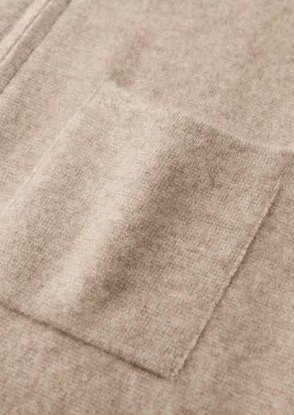 100% CASHMERE ZIPPER CARDIGAN - LORMIER - 