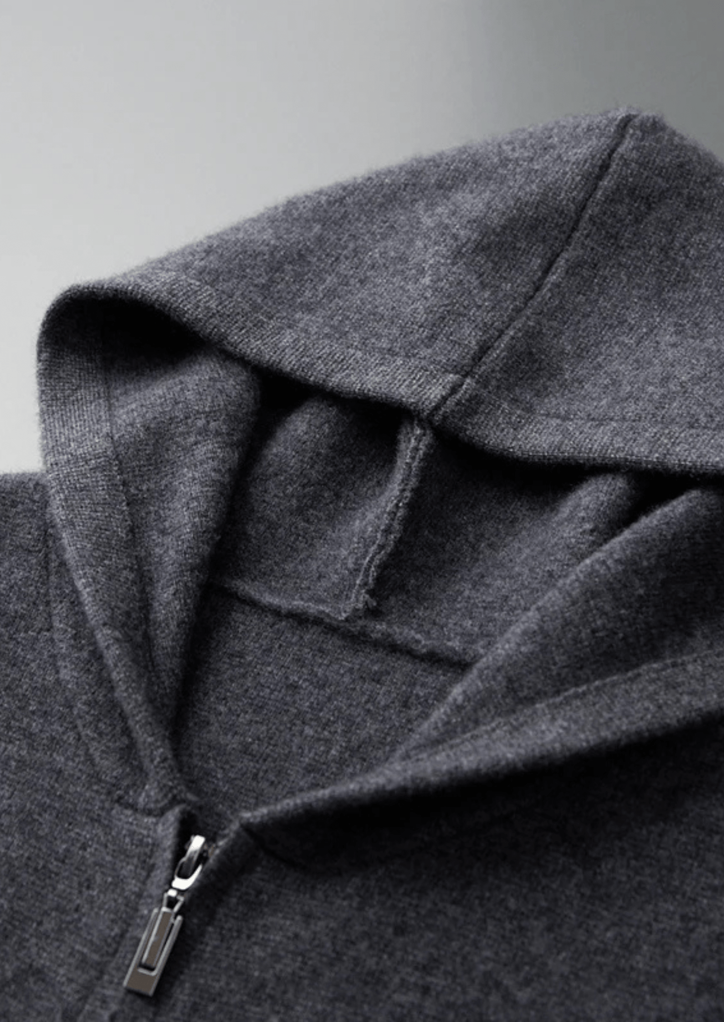 100% CASHMERE ZIPPER HOODIE - LORMIER - 
