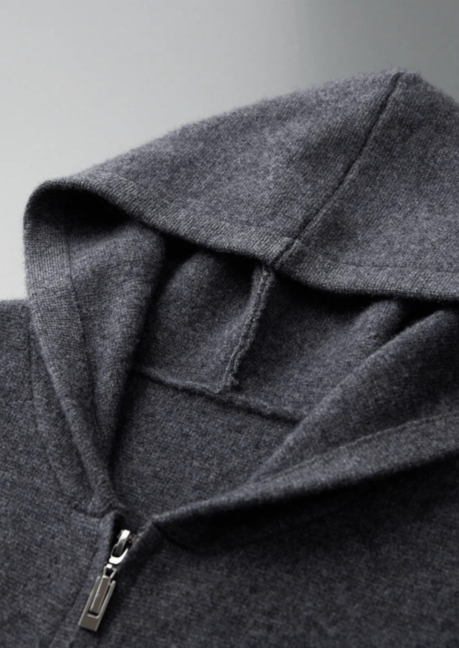 100% CASHMERE ZIPPER HOODIE - LORMIER - 