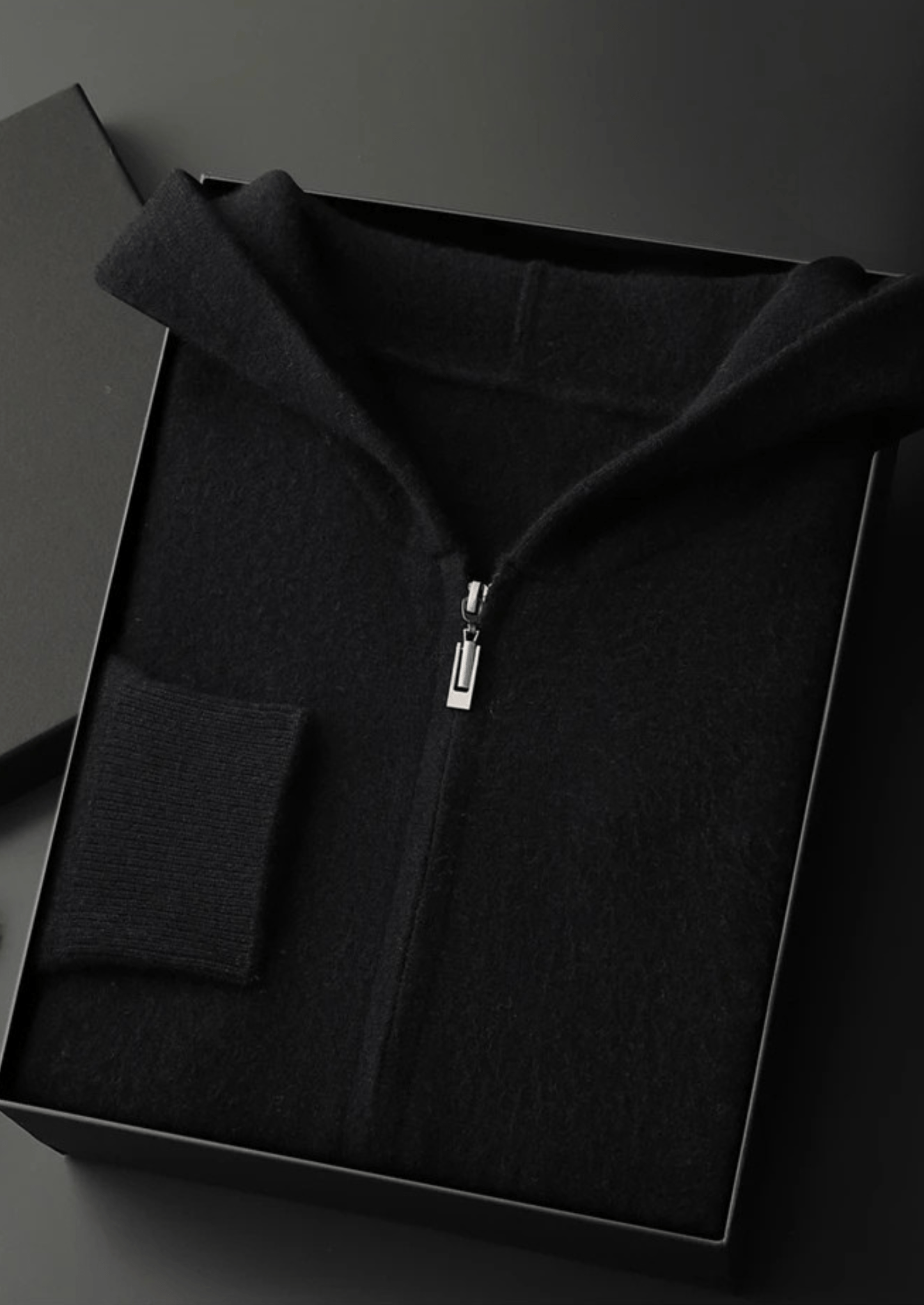 100% CASHMERE ZIPPER HOODIE - LORMIER - 