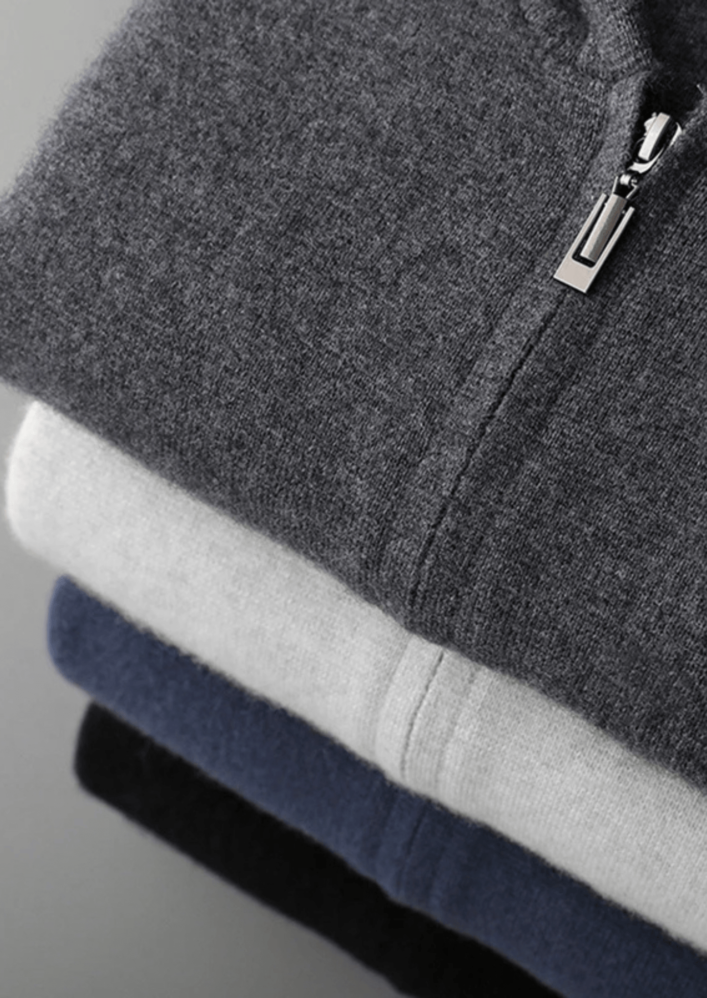 100% CASHMERE ZIPPER HOODIE - LORMIER - 