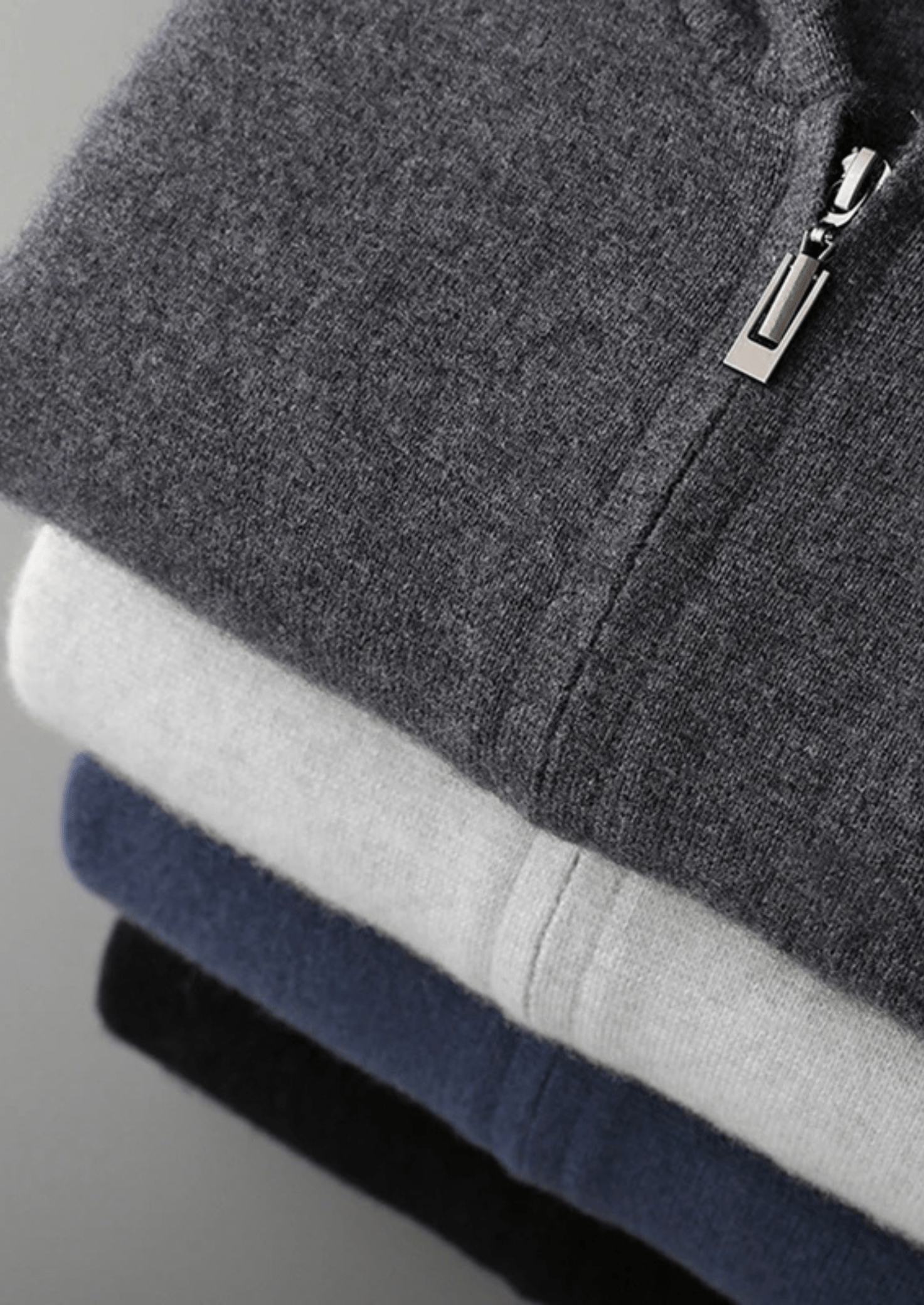 100% CASHMERE ZIPPER HOODIE - LORMIER - 