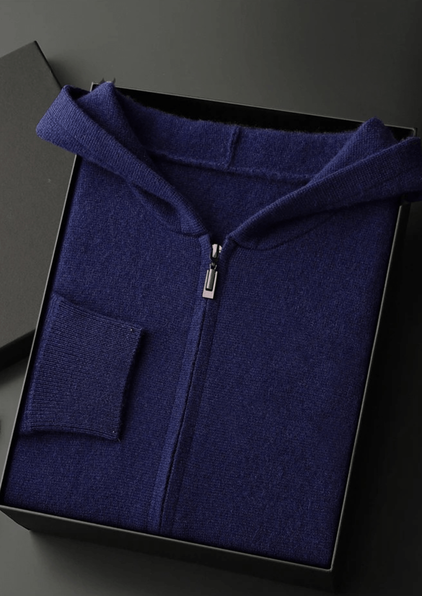 100% CASHMERE ZIPPER HOODIE - LORMIER - 