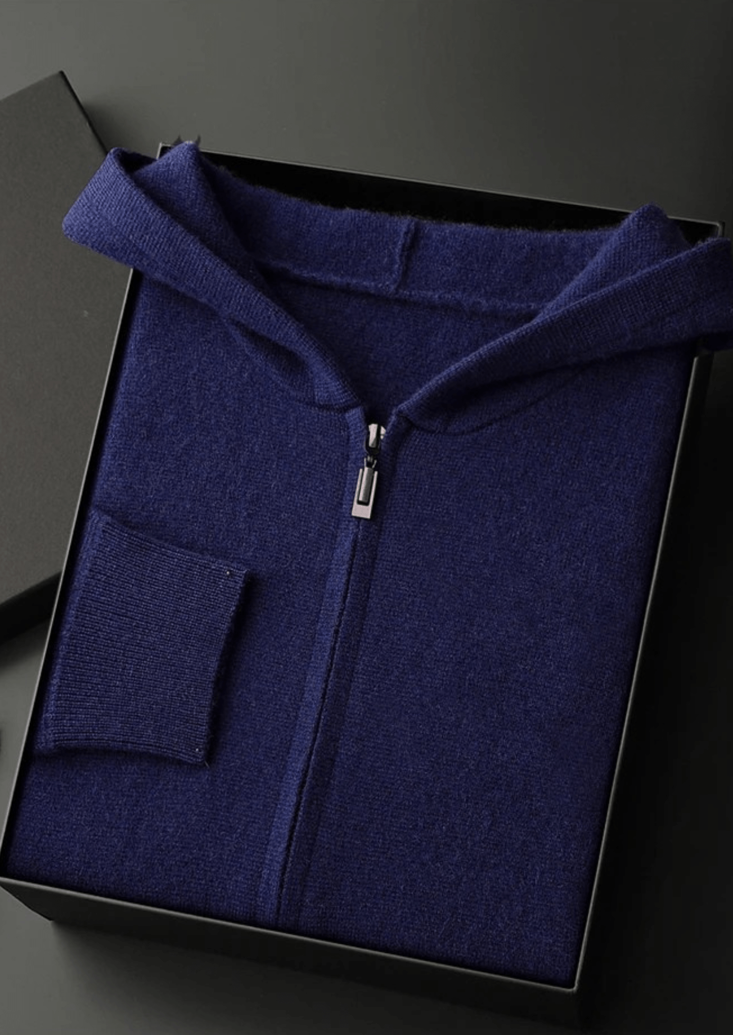 100% CASHMERE ZIPPER HOODIE - LORMIER - 