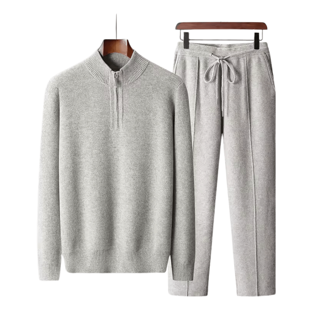 100% MERINO WOOL ZIP UP TRACKSUIT - LORMIER - 