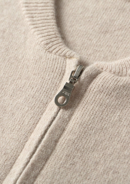 Pure Extra-Fine Merino Wool Essential Zip Cardigan