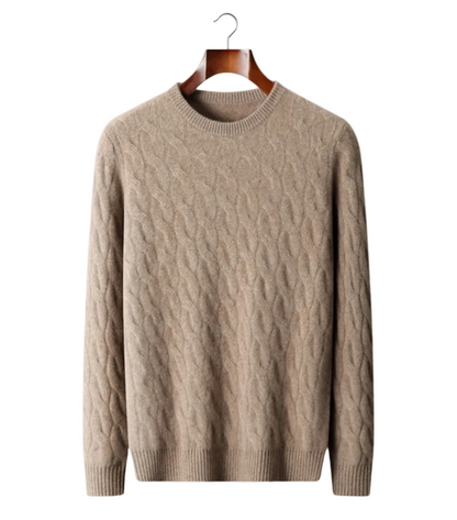 PREMIUM CASHMERE CABLE CREWNECK