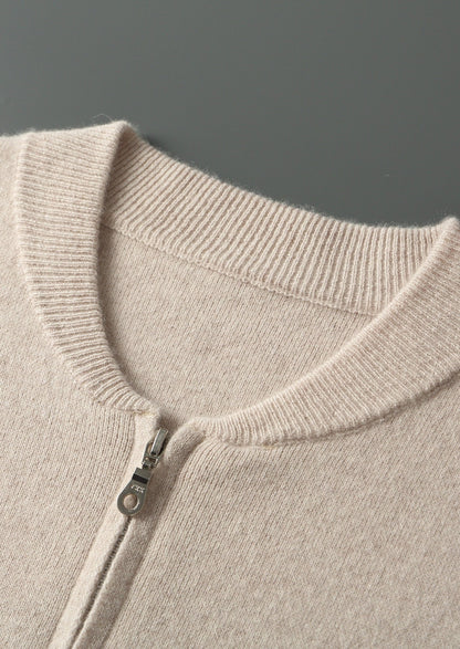 Pure Extra-Fine Merino Wool Essential Zip Cardigan