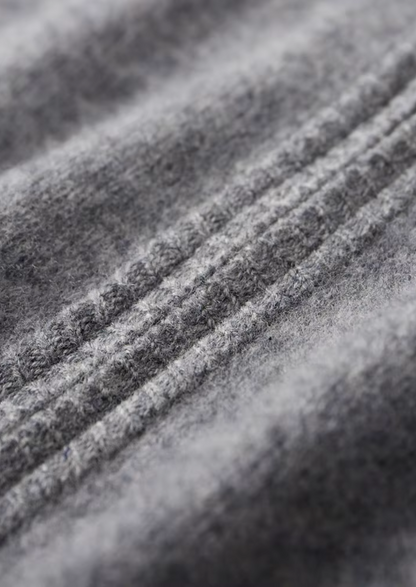 PURE MERINO WOOL TWO-TONE ZIP CARDIGAN