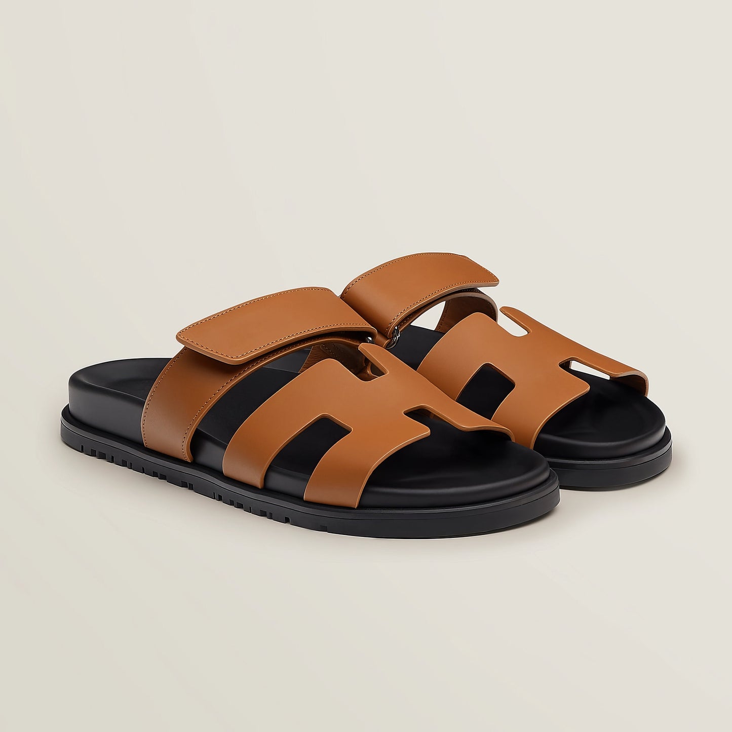 THE "RIVIERA" CUTOUT LEATHER SLIDES