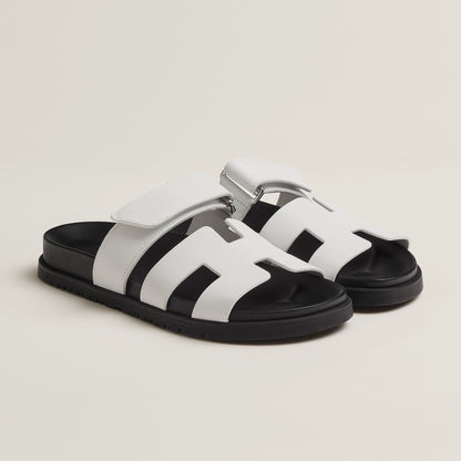 THE "RIVIERA" CUTOUT LEATHER SLIDES