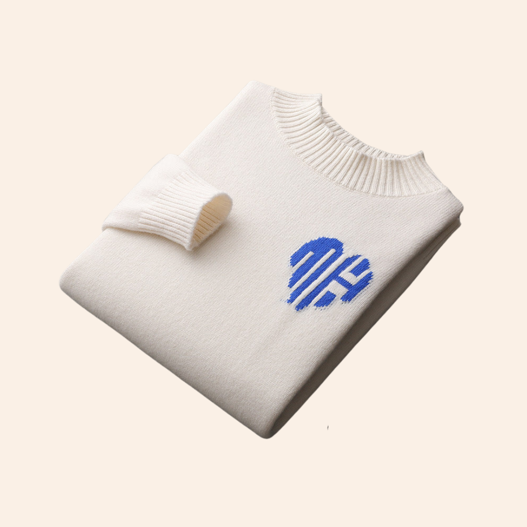 100% CASHMERE HEART SWEATER