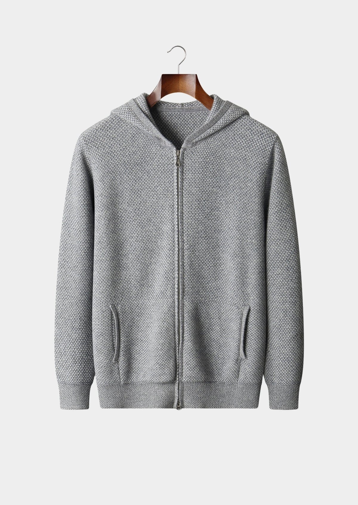 Pure Extra-Fine Merino Wool Jaquard Hoodie