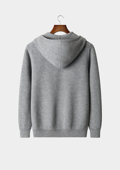 Pure Extra-Fine Merino Wool Jaquard Hoodie