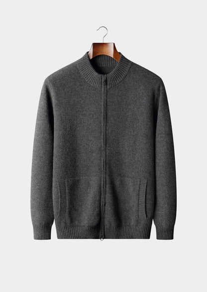 Pure Extra-Fine Merino Wool Dual Zip Cardigan