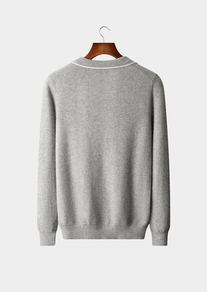 Premium Cashmere Buttonless Contrast Polo