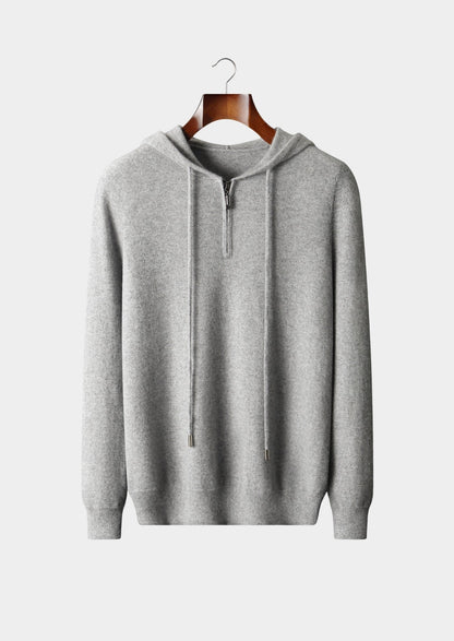 Premium Cashmere Half-Zip Hoodie