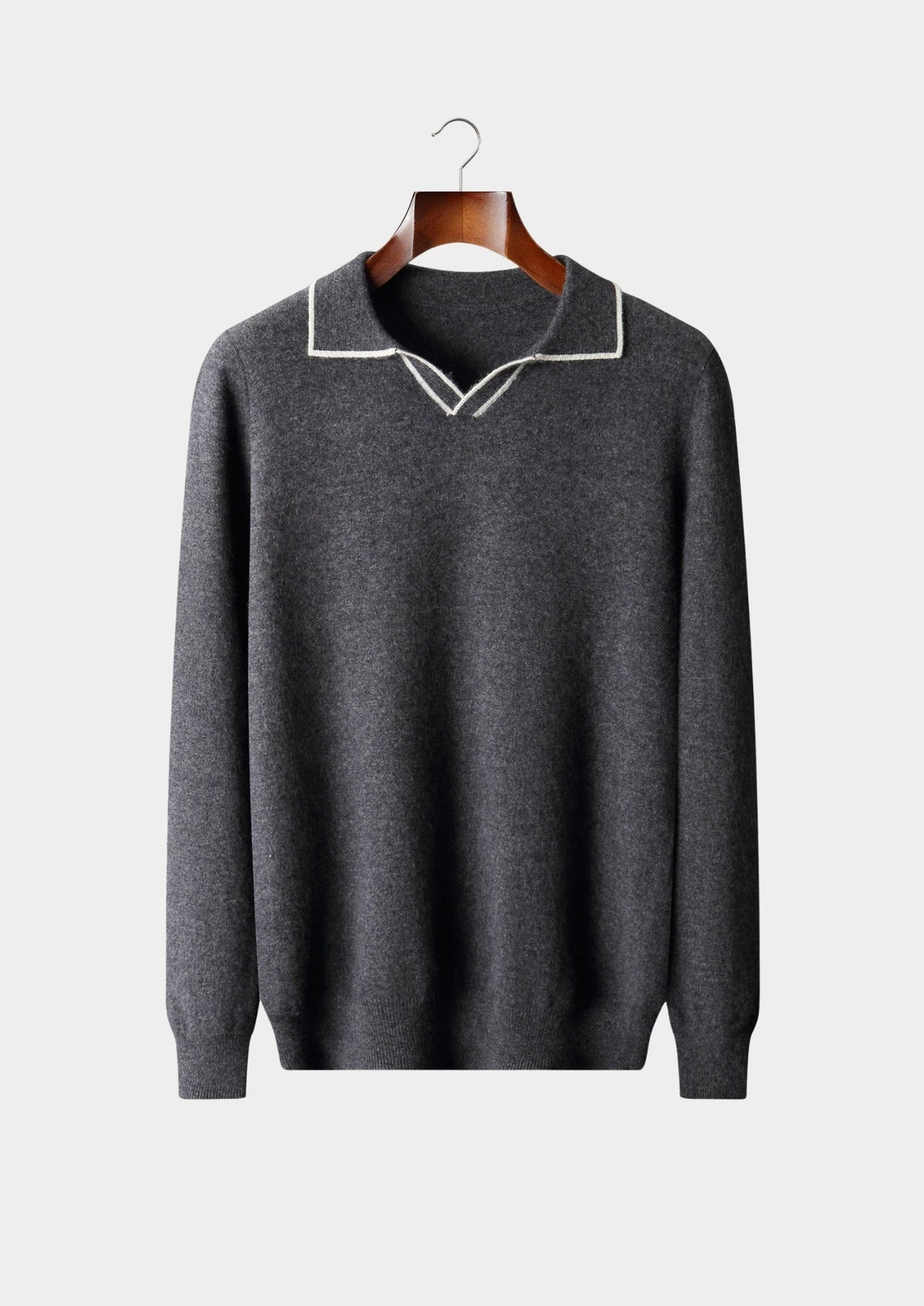 Premium Cashmere Buttonless Contrast Polo