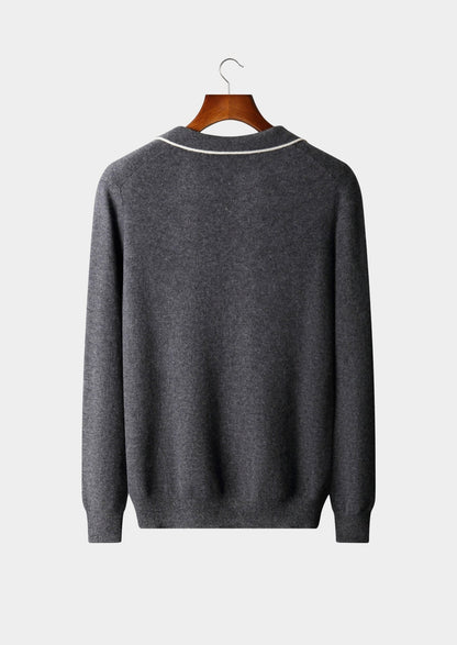 Premium Cashmere Buttonless Contrast Polo
