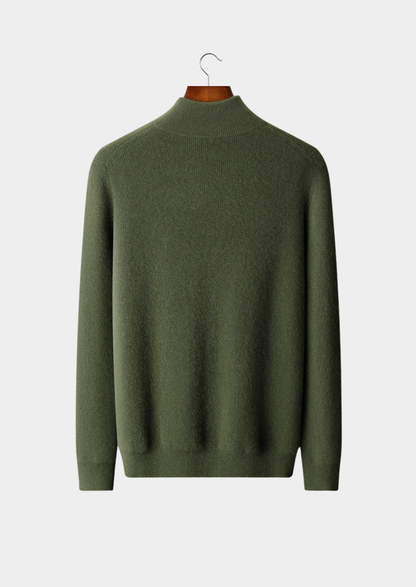 Pure Cashmere Ribbed Half Zip