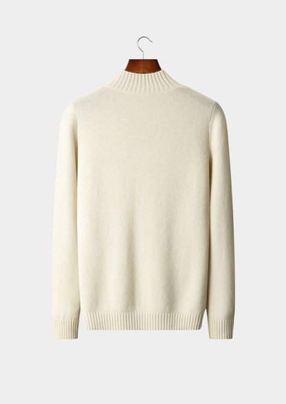 Pure Cashmere Patterned Mockneck