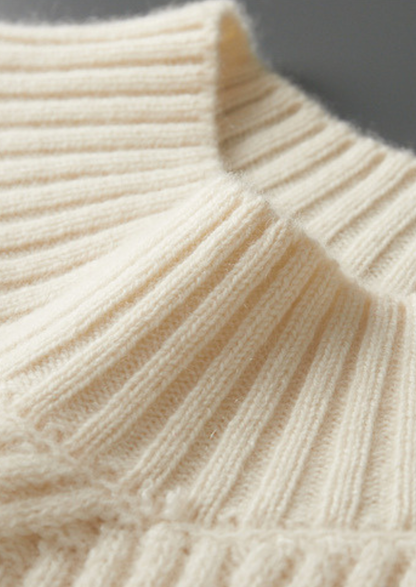 Pure Cashmere Patterned Mockneck