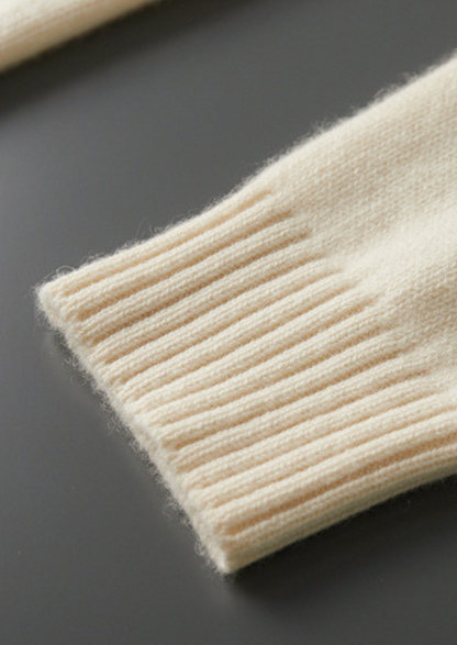 Pure Cashmere Patterned Mockneck