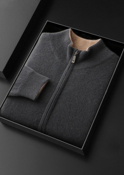 Pure Cashmere Dual Zip Cardigan