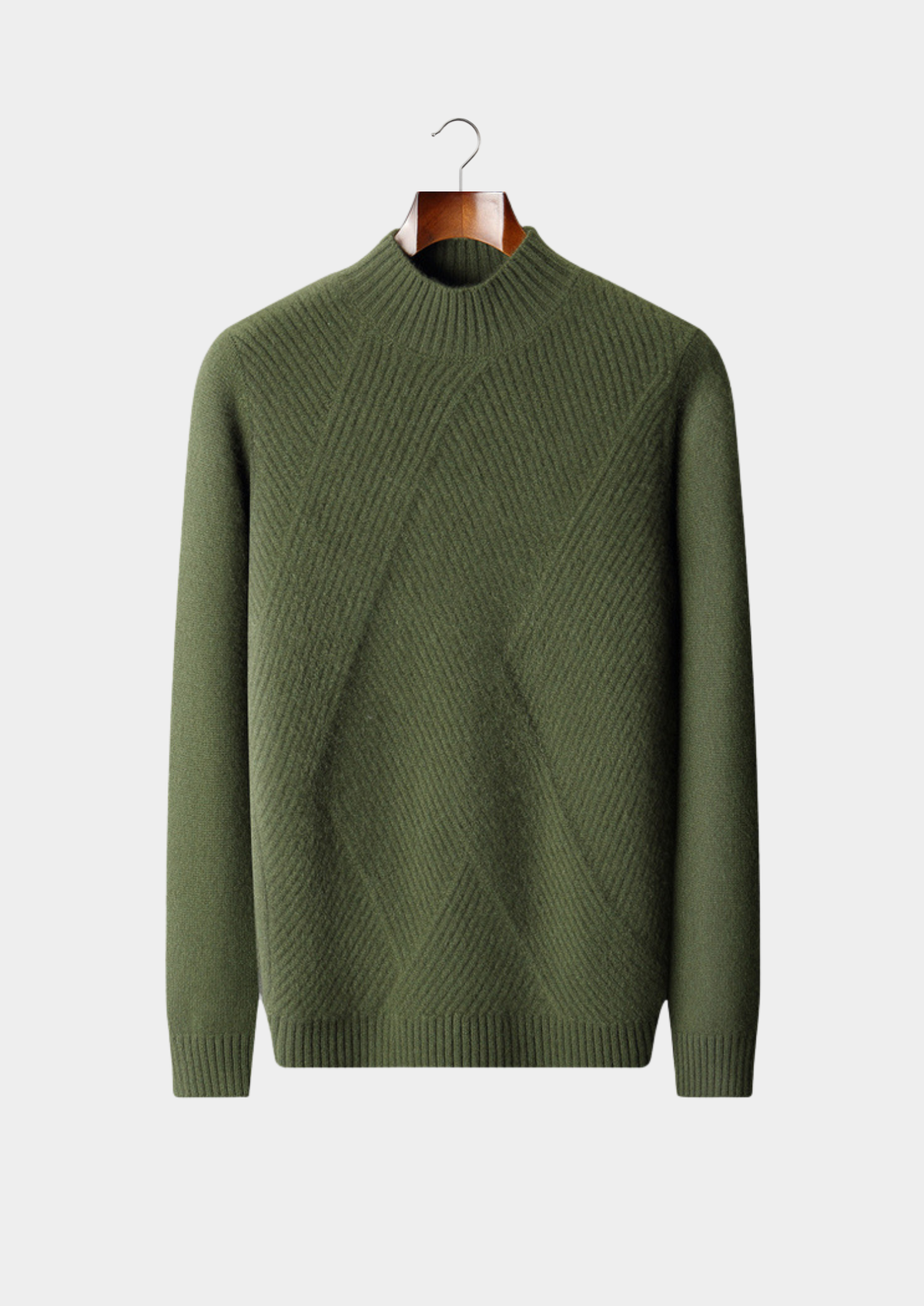 Pure Cashmere Patterned Mockneck