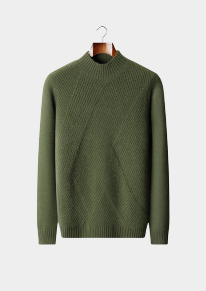 Pure Cashmere Patterned Mockneck