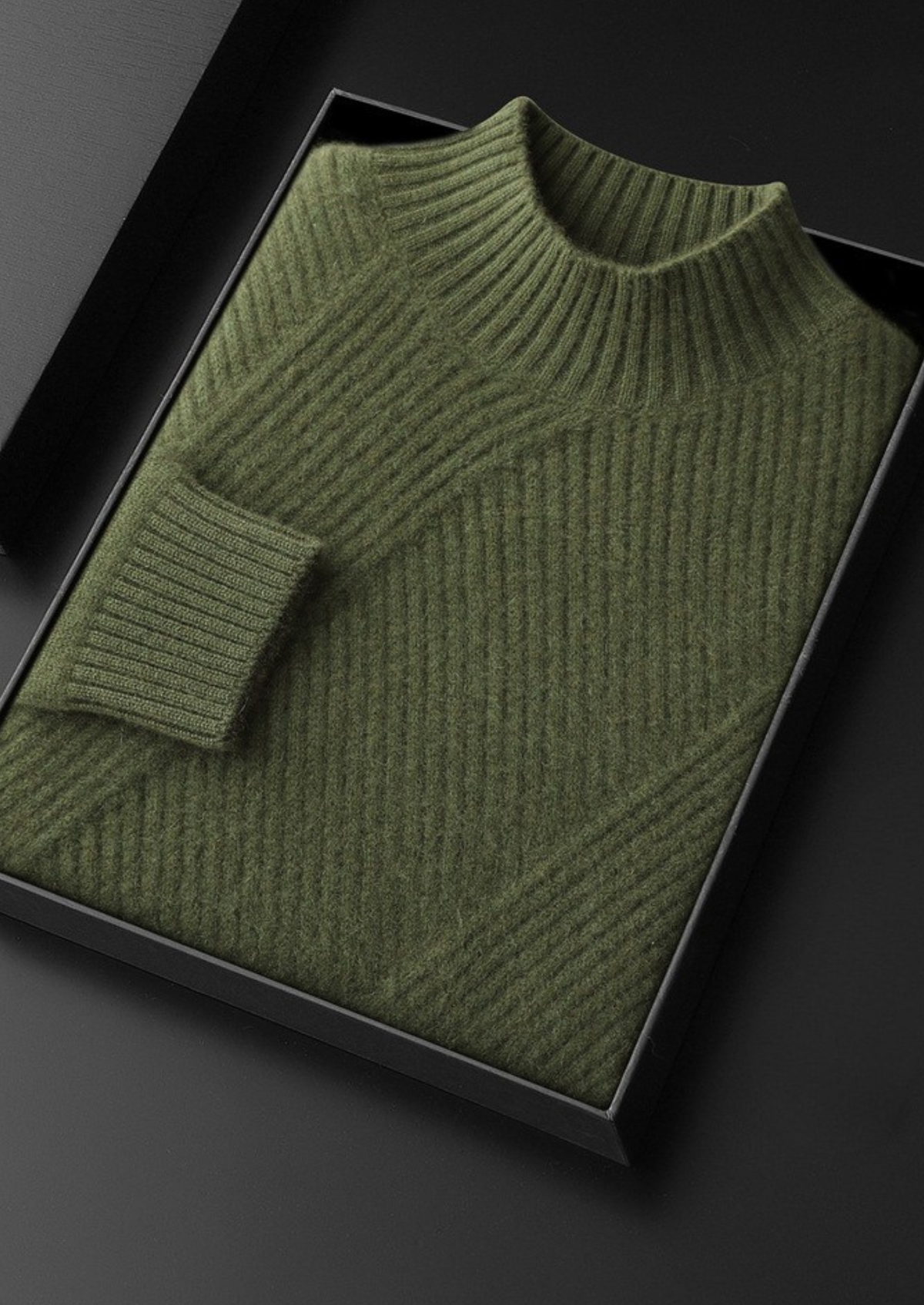 Pure Cashmere Patterned Mockneck