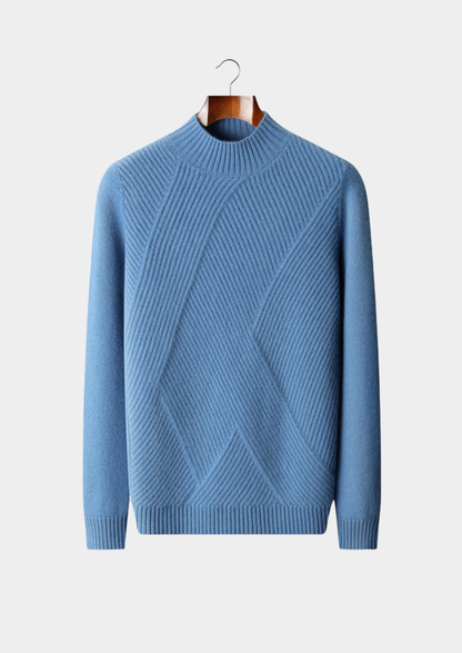 Pure Cashmere Patterned Mockneck