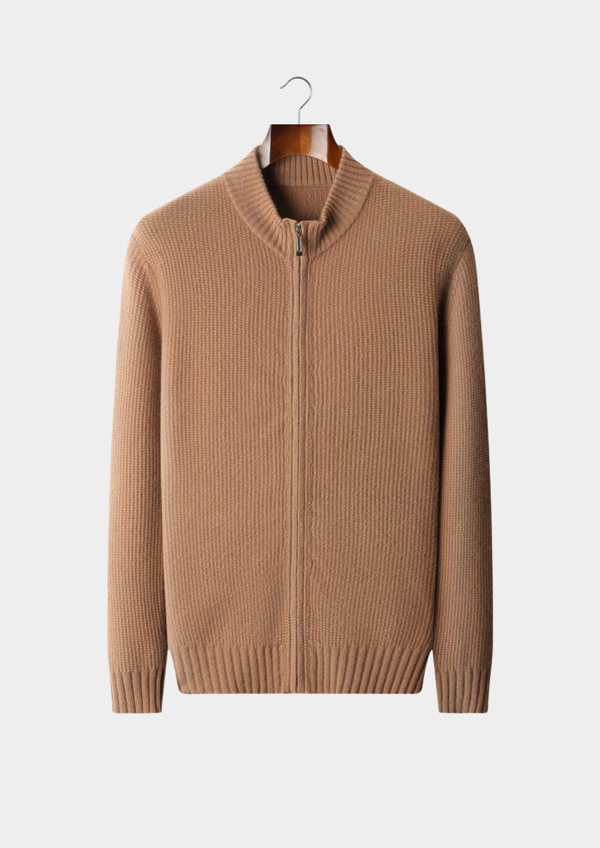 Pure Cashmere Ribbed Zip Cardigan