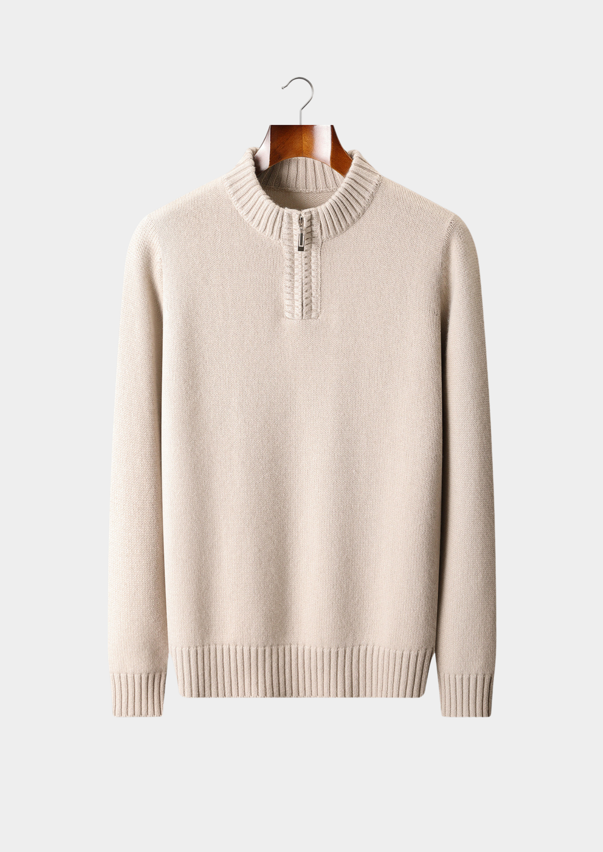 Pure Cashmere Half Zip Sweater