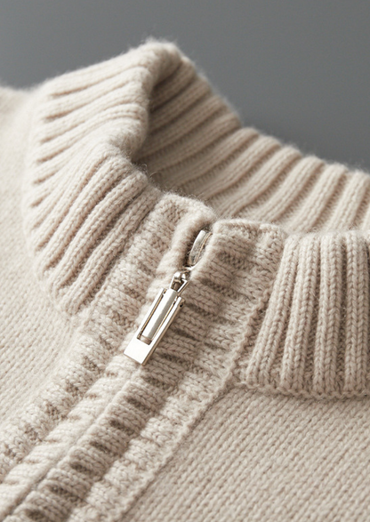 Pure Cashmere Half Zip Sweater